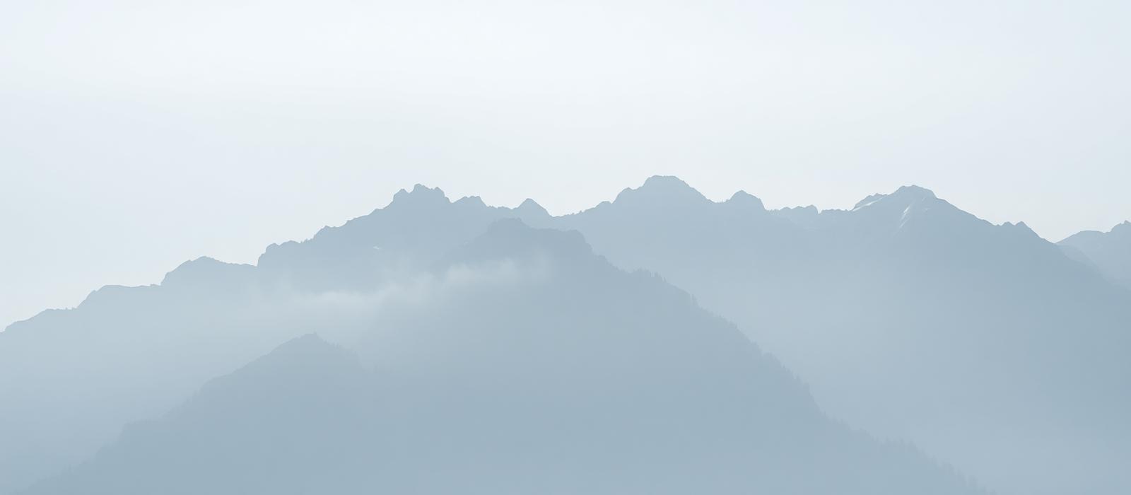Misty Swiss alpine peaks